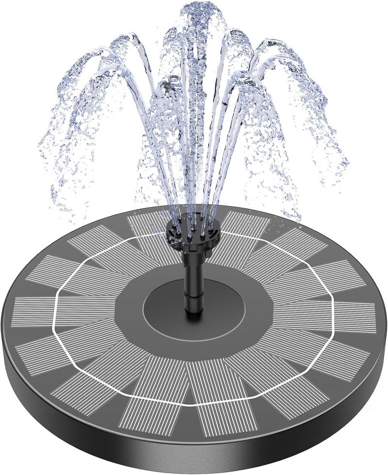 AISITIN 2.5W Solar Bird Bath Fountain Pump, Solar Fountain for Bird Bath with 6 Nozzles, 6.7" Solar Powered Water Pump for Garden, Ponds, Pool, Fish Tank, Aquarium and Outdoor - Image 1